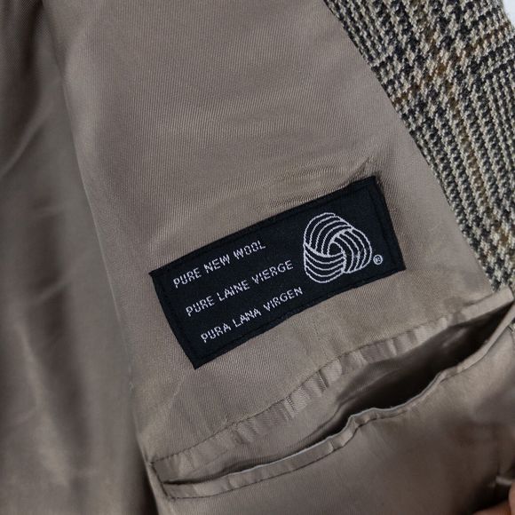 RBM Collection 100% Lambswool Brown 42R Blazer Jacket 2 Button Vented - Picture 13 of 14